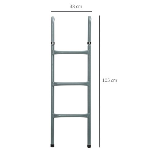 Outsunny Metal Trampoline Ladder 3 Step Outdoor Stepper for 12ft or 14ft Trampoline