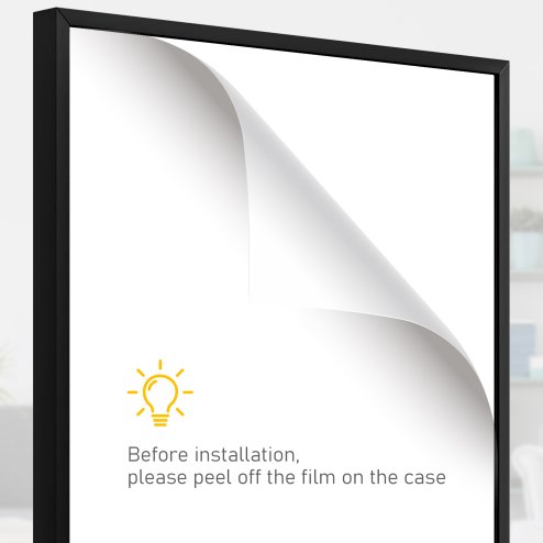 HOMCOM Football Shirt Frame Display, Acrylic Jersey Frame with UV Protection, Aluminium Sports Shirt Shadow Box for Basketball Football Baseball, 60 x 80 cm, Black