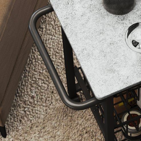 HOMCOM 3-Tier Kitchen Island on Wheels, Rolling Kitchen Storage Trolley with 3 Pull-Out Mesh Baskets, Mobile Utility Serving Cart, Light Grey