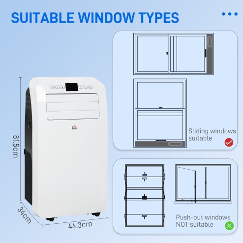 HOMCOM 12000 BTU Portable Air Conditioner, 3-in-1 Air Conditioning Unit, Dehumidifier, Cooling Fan with Remote Control, Digital Display, 3 Speeds, 24H Timer On/Off, Window Venting Kit, 35m²