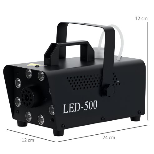 HOMCOM Smoke Machine with 3 RGB LED Lights, 13 Colours, 4 Effects, 450W 2000 CFM Fog Machine with Wired and Wireless Remote Control, for Halloween, Xmas, Wedding, Disco, Stage