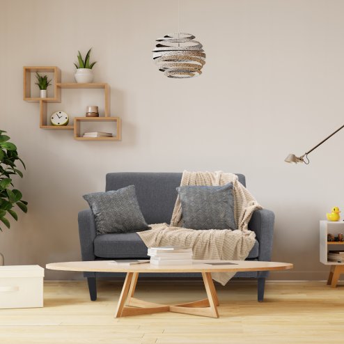 HOMCOM 2 Seater Sofa, Small Comfy Sofa Couch with Rubber Wood Legs, Modern Upholstered Loveseat for Living Room, Bedroom, Charcoal Grey Image