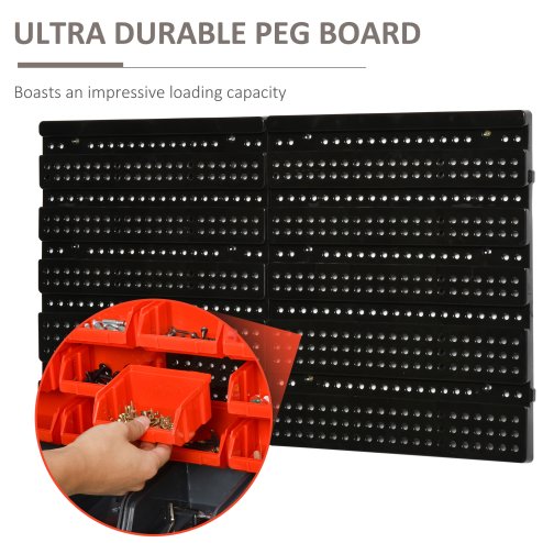 DURHAND 30 Cubbie On-Wall Storage Board Tool Screw Organiser Garage Workshop DIY Container w/ Screw Kit Tool Equipment Tidy