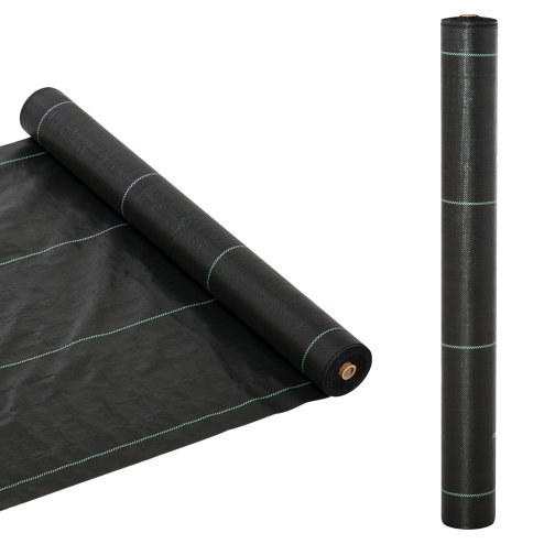 Outsunny 1m x 50m Weed Control Membrane, Heavy Duty Weed Control Barrier Fabric, 90gsm Ground Cover for Patios, Garden, Flower beds, Landscaping Image