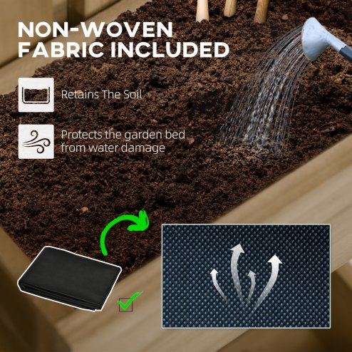 Outsunny Wall-mounted Wooden Garden Planters with Trellis, Drainage Holes and 3 Movable Planter Boxes, Wall Raised Garden Bed for Patio, Carbonised