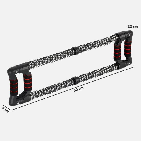 SPORTNOW Chest Expander, Arm Chest Exerciser with 10-50kg Adjustable Spring Resistance, for Home Gym, Office, Travel Workout