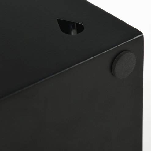 HOMCOM Steel Umbrella Stand, Square Umbrella Holder with 4 Hooks and Removable Drip Tray, Hollowed Umbrella Basket for Hallway
