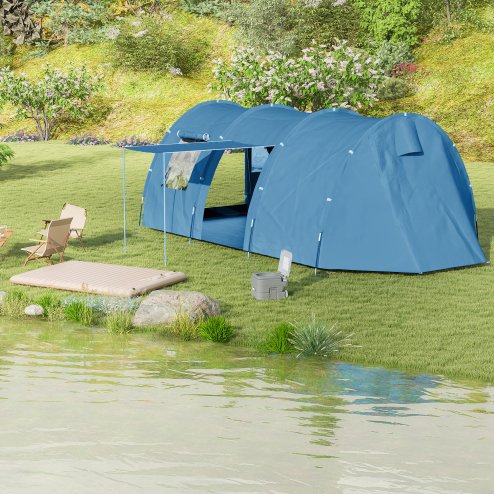 Outsunny Double Air Bed with Foot Pump and Carry Bag, Inflatable Mattress for Guest, Camping, Travel, 195 x 140 x 10cm, White