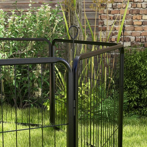 PawHut Dog Pen 8 Panels Puppy Pen Heavy Duty Pet Playpen for Indoor Outdoor for Dogs, Rabbits, Ducks 60cm High