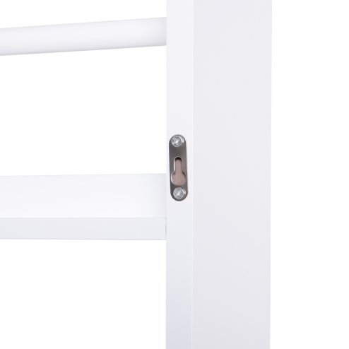 HOMCOM Hanging Wall File Holder, 4 Tier Desk Tidy Organiser, Paper Document Magazine Storage Rack with Wooden Baffles for Office Home, Accessories Supplies, White