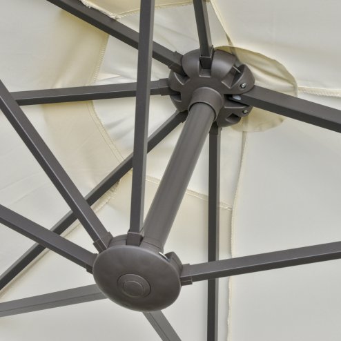 Outsunny 4.6m Garden Parasol Double-Sided Sun Umbrella Patio Market Shelter Canopy Shade Outdoor with Cross Base - Off White