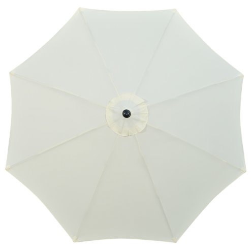 Outsunny Garden 3(m) Parasol Umbrella, Outdoor Market Table Umbrella Sun Shade Canopy with 8 Ribs, Easy Push to Open, Cream