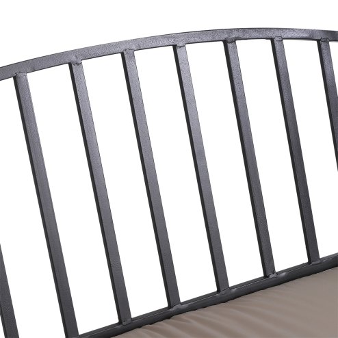 Outsunny Garden Metal Arch Bench, Outdoor Furniture Chair with Cushion Outdoor Patio Rose Trellis Arbour Pergola, for Climbing Plant 114L x 60W x 206H cm