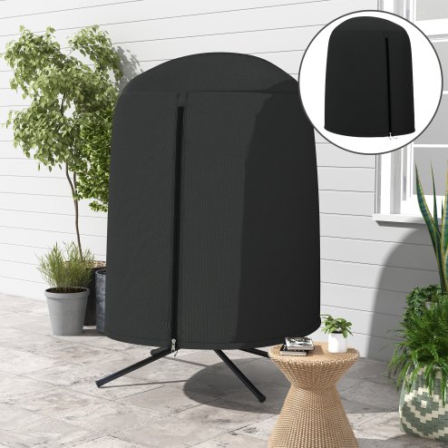 Outsunny Hanging Egg Chair Cover, Outdoor Single Swing Chair Cover, Waterproof Anti-dust Furniture Protector with Zipper, 420D Oxford Fabric for 128 x 190H cm Stand, Black