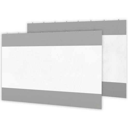Outsunny 2 Pack Pergola Gazebo Side Panels with Large Window, for 3(m) Long Garden Pergola, 3x2m Gazebo Side Curtains Replacement, Grey
