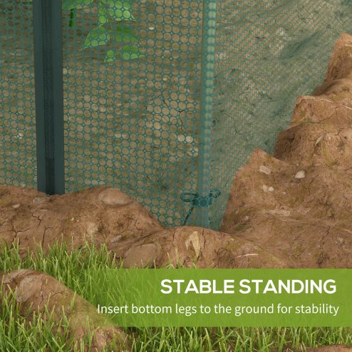 Outsunny Fruit Cage Bird Netting, Heavy Duty Fruit and Vegetable Protection Tent with Zipped Door, Anti Bird, Insects, Small Animals, 1.2 x 2.4 x 1.9m, Green