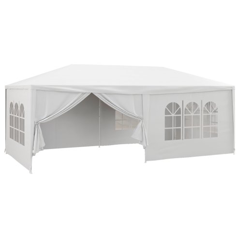 Outsunny 6 x 3(m) Gazebo Canopy Party Tent with 6 Removable Side Walls for Outdoor Event with Windows and Doors, White Image