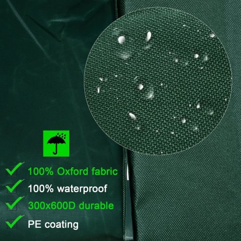 Outsunny Outdoor Garden Furniture Cover Waterproof, Anti-UV 600D Heavy Duty Oxford Fabric Patio Furniture Cover for Rectangular Sofa Table Set, Green, 210 x 140 x 80 cm