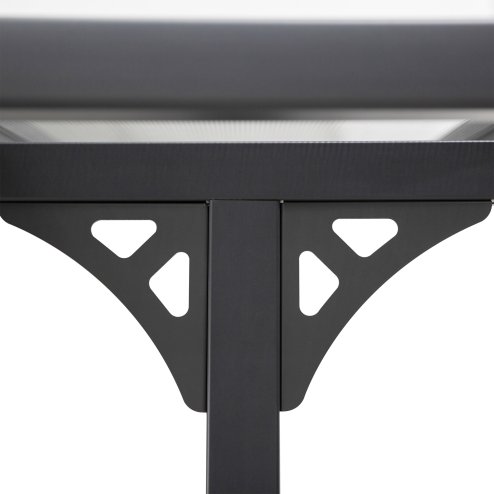Outsunny Outdoor Patio Wall-mounted 4.35 x 3(m) Gazebo Pergola, Aluminum Post, PC Roof