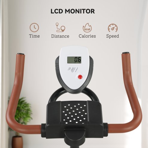 SPORTNOW Indoor Exercise Biker, Quiet Stationary Bike, Stylish Cycling Machine with Adjustable Seat and Resistance, LCD Monitor, Tablet Holder, for Home Gym Cardio Workout, Black