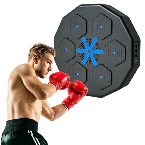 SPORTNOW Music Boxing Machine with Bluetooth Connection, LED Light Smart Music Boxing Machine Wall Mounted for Punching Beat Boxing Training Stress Relief