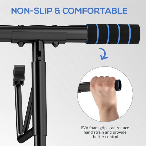 SPORTNOW Doorway Pull-Up Bar, No-Drilling Chin-Up Bar, Push-Up Stand with Resistance Bands, Padded Handles for Home Gym Exercise