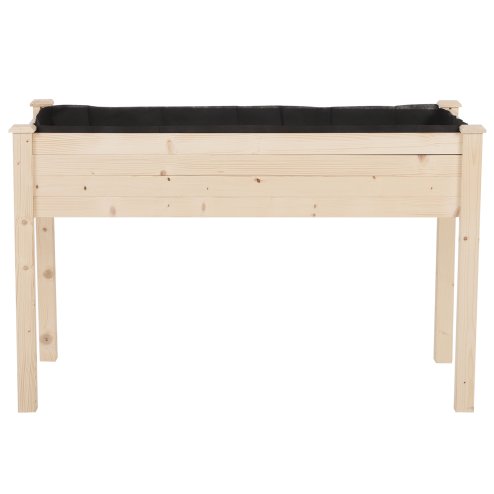 Outsunny Raised Bed for Garden, Wooden Elevated Planter Box with Bed Liner, for Flower Vegetable Herb, 122.5L x 56.5W x 76Hcm