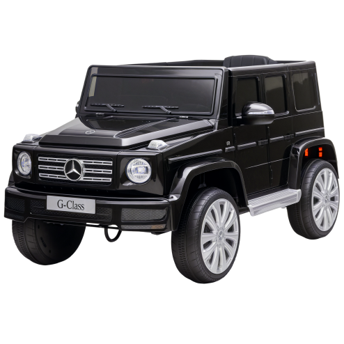 HOMCOM Mercedes Benz G500 Licensed 12V Kids Electric Ride On Car  Toy with Parental Remote Control Battery-powered 2 Motors Music Lights MP3 for 3-8 Years Old Black Image