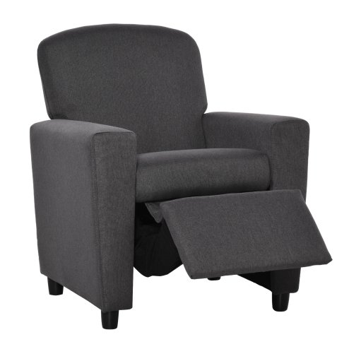 HOMCOM Kids Armchair Children Recliner Sofa Lounger Chair with Footrest for Playroom Bedroom Living Room, Grey