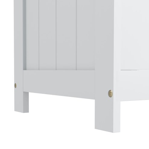 HOMCOM Storage Chest, Modern Storage Trunk with 2 Safety Hinges and Cut-out Handles, Wooden Toy Box for Living Room, Entryway, 76 x 40 x 48 cm