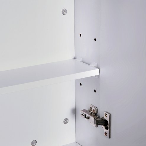 HOMCOM Mirror Cabinet, Wall Mount Bathroom Storage Cabinet with Adjustable Shelf, Double Door Cupboard, 60 x 15 x 75 cm