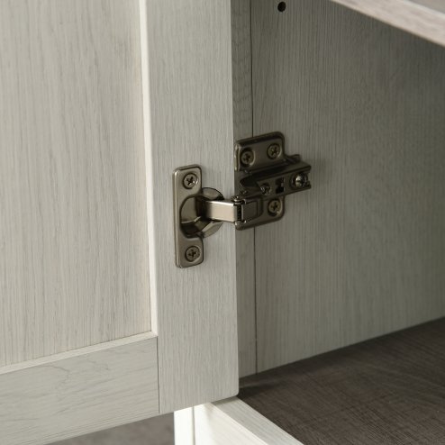 kleankin Tall Bathroom Storage Cabinet, Freestanding Tower Cabinet with 3 Open Shelves and Adjustable Shelf, Antique White