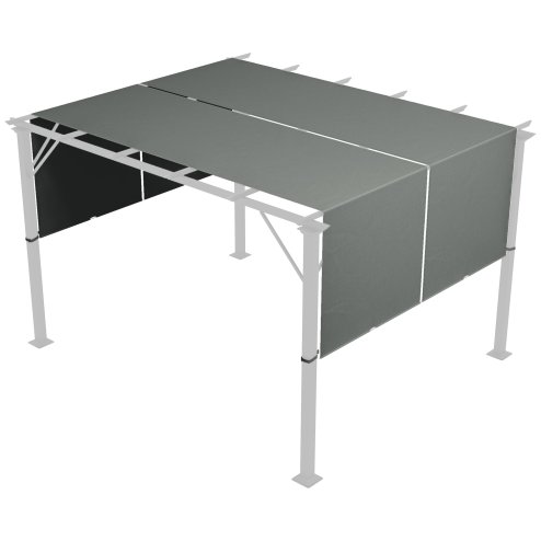 Outsunny 2 PCS Pergola Canopy Replacement, 4.9 x 1.2m UV Protection Pergola Cover, Easy to Install, for 3 x 3(m) Pergola, Dark Grey