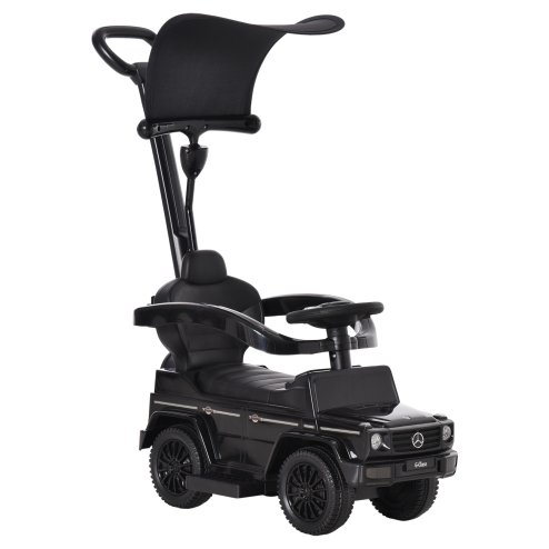 HOMCOM 3 in 1 Kids Children Ride on Push Car Toddler Sliding Car G350 Licensed Walker Foot to Floor Slider Push-Along with Horn Steering Wheel NO POWER Manual, Black Image