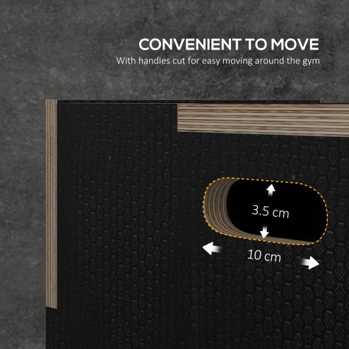 SPORTNOW 3-in-1 Wooden Plyo Box, Anti-Slip Plyometric Jump Platform, Step Up Exercise Box with Handle Openings for Home Gym, Workout Training, 41/51/61cm