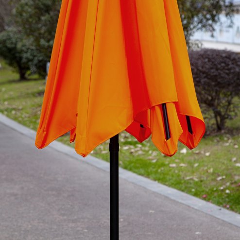 Outsunny 2.6M Garden Parasol Umbrella with Tilt and Crank, Outdoor Sun Parasol Sunshade Shelter with Aluminium Frame, Orange