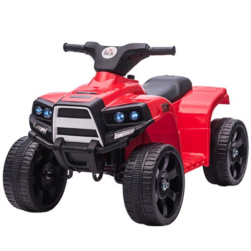 HOMCOM 6V Kids Electric Ride on Car All Terrain Vehicle Toy Quad Bike With Headlights for Toddlers 18-36 months Red Image