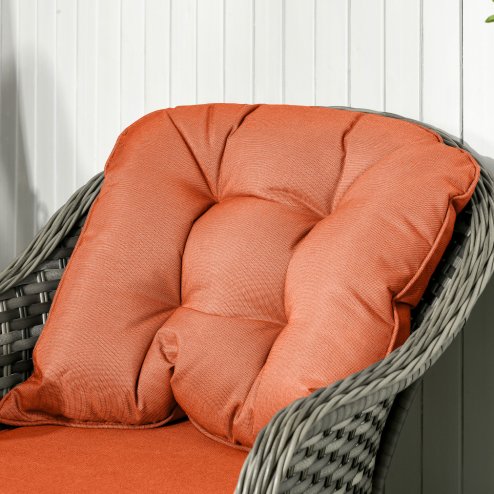 Outsunny 4 Pieces Outdoor PE Rattan Garden Furniture with Cushions, Patio Special Hand Weave Wicker Conservatory Sofa Set with Glass Top Coffee Table, Orange