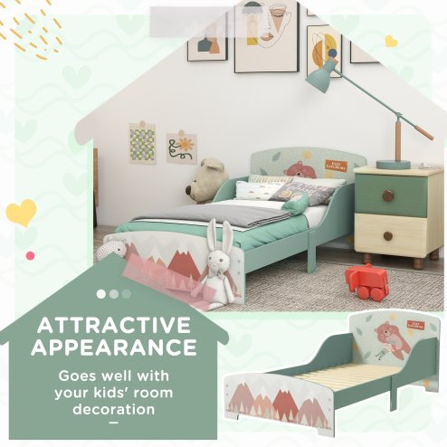 ZONEKIZ Toddler Bed Frame, Kids Bedroom Furniture for Ages 3-6 Years, 77 x 143 x 60cm