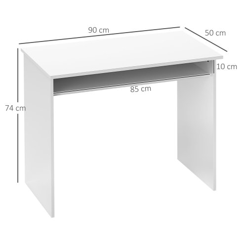 HOMCOM Modern Computer Desk, Home Office Table, Small Writing Desk with Storage Shelf, 90 x 50cm