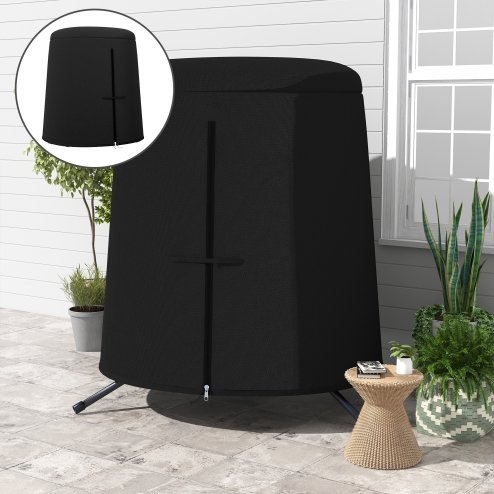 Outsunny Hanging Egg Chair Cover, Outdoor Single Swing Chair Cover, Waterproof Anti-dust Furniture Protector with Zipper, 300D Oxford Fabric for 200 x 230 cm Stand, Black