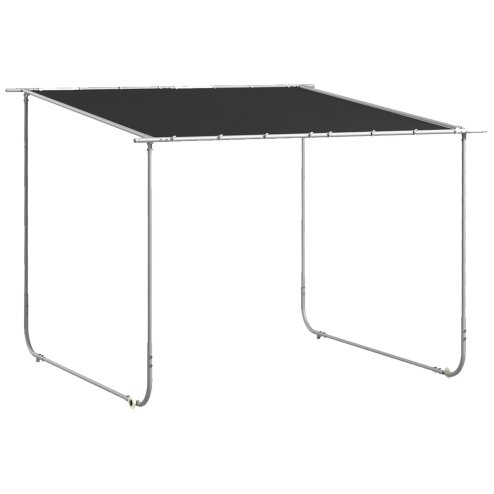 Outsunny 3 x 3(m) Mobile Pergola, Lean to Garden Gazebo with Wheels, UV-Resistant Canopy and Sandbags, Outdoor Sun Shade Shelter for Porch, Patio, Deck, Grey