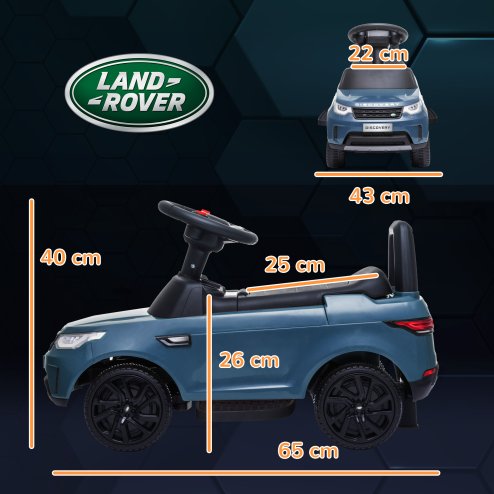 AIYAPLAY Land Rover Licensed 6V Kids Electric Ride On Car, 2-in-1 Sliding Car, Battery Powered Car with Headlights, Music, Horn, for 18-60 Months, Light Blue