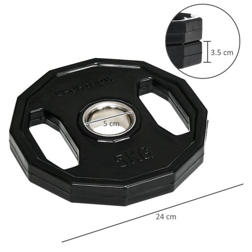 SPORTNOW Olympic Weight Plates Set, Metal and Rubber Bumper Plates Weights Discs with 2