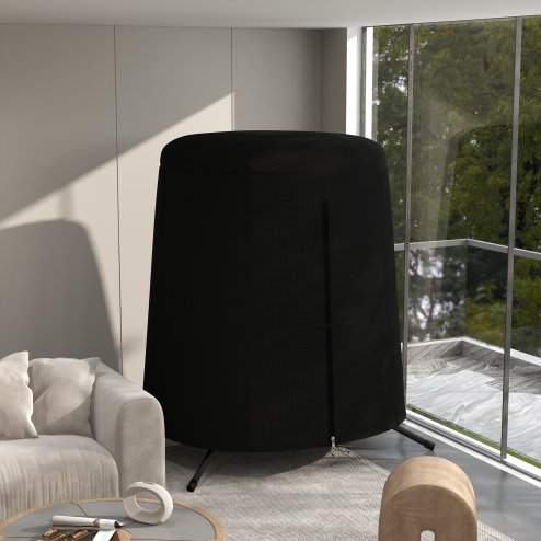 Outsunny Hanging Egg Chair Cover, Outdoor Single Swing Chair Cover, Waterproof Anti-dust Furniture Protector with Zipper, 300D Oxford Fabric for 200 x 230 cm Stand, Black