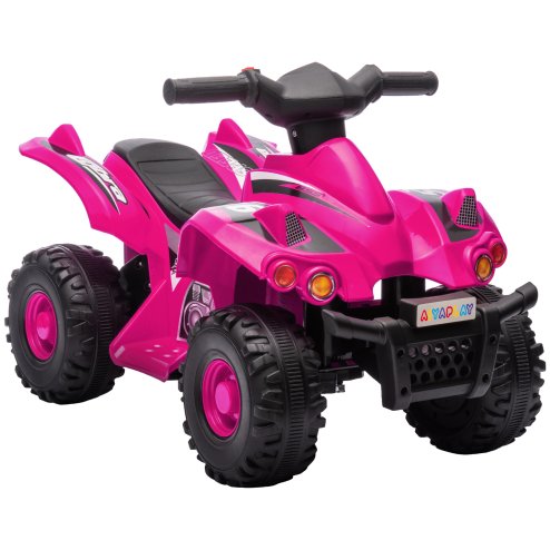 AIYAPLAY 6V Electric Quad Bike for Kids, Kids Electric Car Ride on ATV with Music, Forward Function, for Ages 2-6 Years, Pink Image
