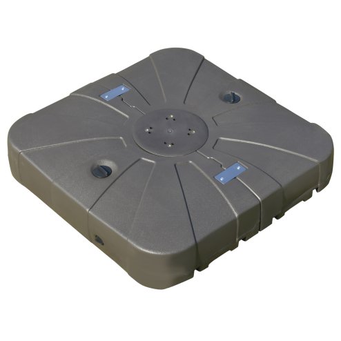 Outsunny Square Cantilever Patio Parasol Base, 113 kg Water or 150 kg Sand Filled Stand with Wheels Heavy-Duty, Coffee