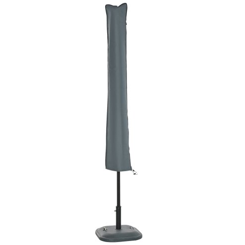Outsunny Parasol Cover, Cantilever Umbrella Cover for 2-3.5 m Parasols, 420D Oxford Fabric Banana Umbrella Protector with Zipper for Outdoor Garden, Patio, Grey