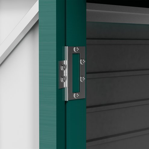 Outsunny 8 x 4FT Garden Shed, Galvanised Metal Shed, Easy to Assemble, Outdoor Tool Storage Shed with Pent Roof, Lockable Door and 2 Vents, Green