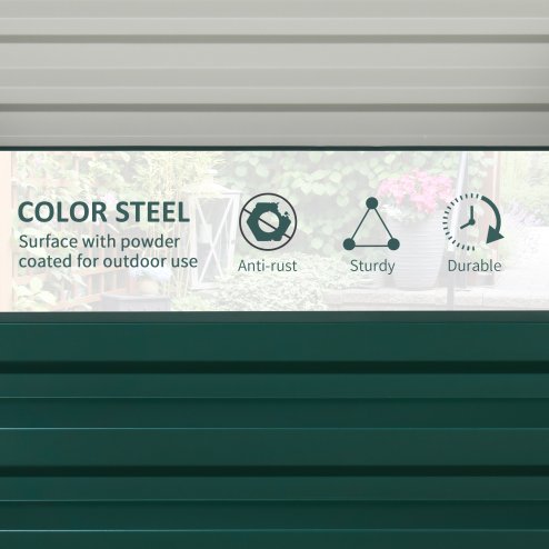 Outsunny Set of 2 Raised Garden Bed, Outdoor Planter Box with Galvanised Steel Frame for Growing Vegetables, Flowers and Herbs, 60 x 60 x 30.5 cm, Green